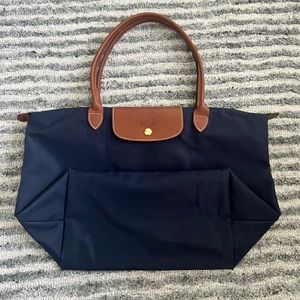 Longchamp Le Pliage tote (large) in blue